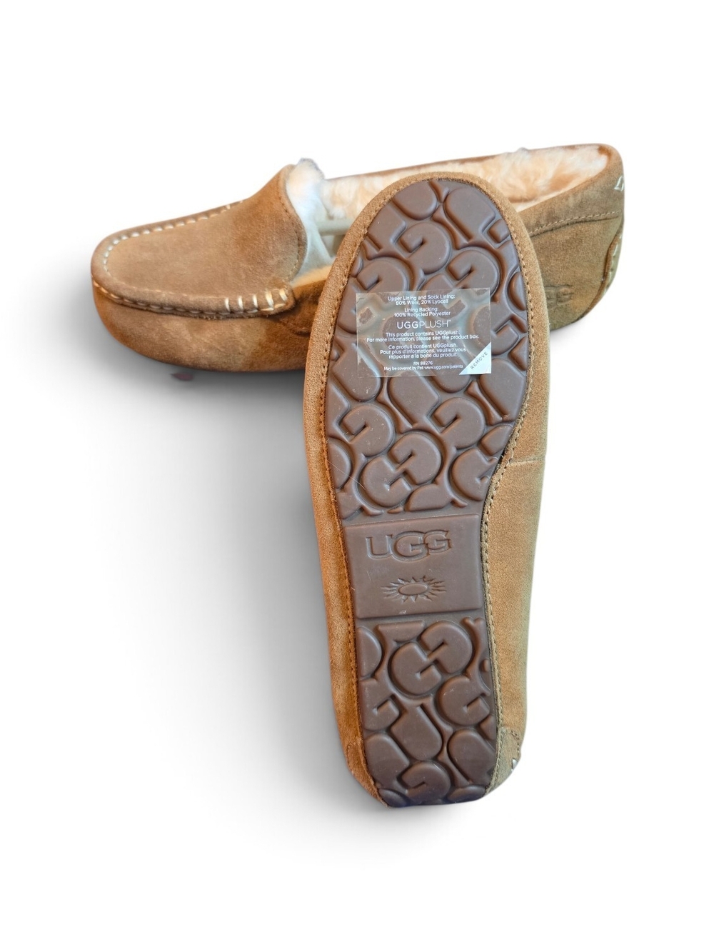 UGG Ansley Chestnut Suede Moccasin Slippers Women’s Size 10 w/ Box - Picture 2 of 6
